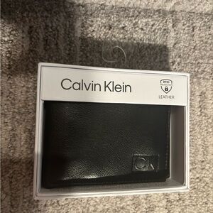 Calvin Klein Black Leather Card Holder